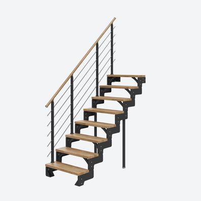 Dolle Modultreppe Gardentop Innen Eiche 8 Stufen 144-176cm Geschosshoehe 85cm Stufen