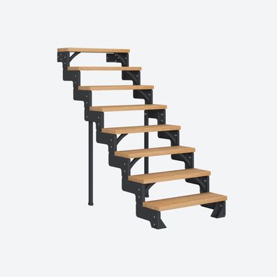Dolle Modultreppe Gardentop Innen Eiche 8 Stufen 144-176cm Geschosshoehe 85cm Stufen