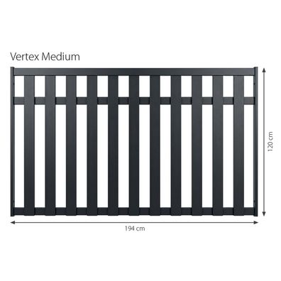 Minka Zaunserie Vertex Medium 194 x 120cm Aluminium Gartenzaun in Anthrazit