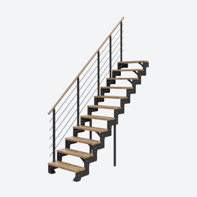 Dolle Modultreppe Gardentop Innen Eiche 11 Stufen 198-242cm Geschosshoehe 85cm Stufe