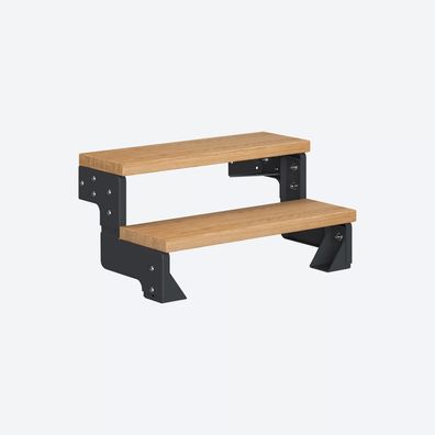 Dolle Modultreppe Gardentop Innen Eiche 2 Stufen 36-44cm Geschosshoehe 85cm Stufenbr