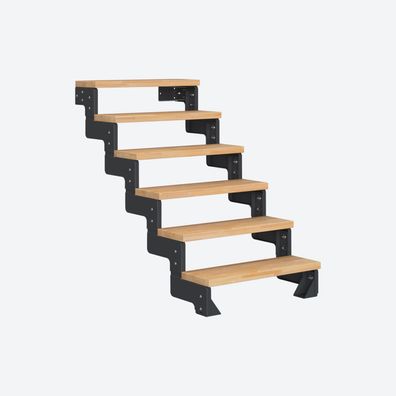 Dolle Modultreppe Gardentop Innen Buche 6 Stufen 108-132cm Geschosshoehe 75cm Stufen