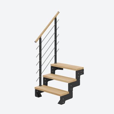 Dolle Modultreppe Gardentop Innen Buche 3 Stufen 54-66cm Geschosshoehe 85cm Stufenbr