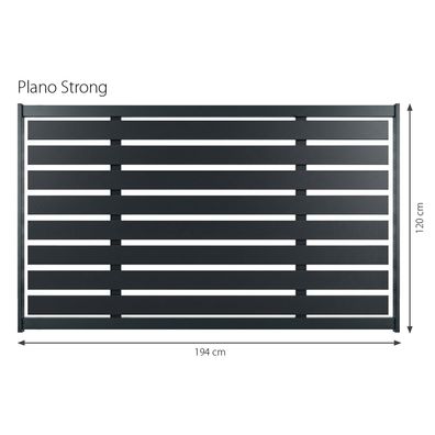Minka Zaunserie Plano Strong 194 x 120cm Aluminium Gartenzaun in Anthrazit