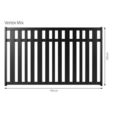Minka Zaunserie Vertex Mix 194 x 120cm Aluminium Gartenzaun in Anthrazit