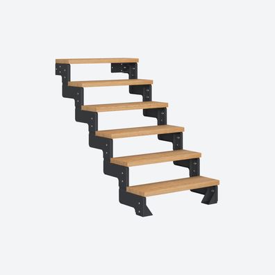 Dolle Modultreppe Gardentop Innen Eiche 6 Stufen 108-132cm Geschosshoehe 75cm Stufen