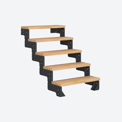 Dolle Modultreppe Gardentop Innen Buche 5 Stufen 90-110cm Geschosshoehe 85cm Stufenb