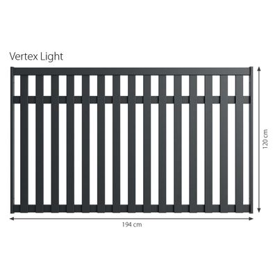 Minka Zaunserie Vertex Light 194 x 120cm Aluminium Gartenzaun in Anthrazit