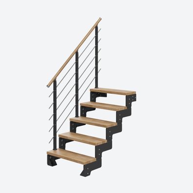 Dolle Modultreppe Gardentop Innen Eiche 5 Stufen 90-110cm Geschosshoehe 75cm Stufenb