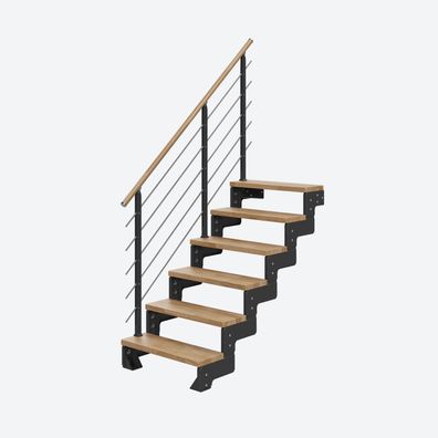 Dolle Modultreppe Gardentop Innen Eiche 6 Stufen 108-132cm Geschosshoehe 85cm Stufen