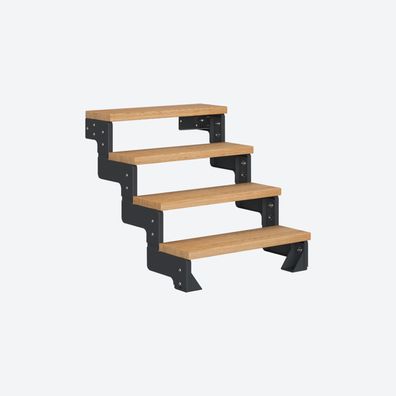 Dolle Modultreppe Gardentop Innen Eiche 4 Stufen 72-88cm Geschosshoehe 75cm Stufenbr