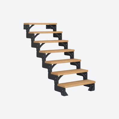 Dolle Modultreppe Gardentop Innen Eiche 7 Stufen 126-154cm Geschosshoehe 85cm Stufen