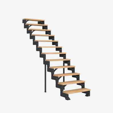 Dolle Modultreppe Gardentop Innen Buche 12 Stufen 216-264cm Geschosshoehe 75cm Stufe