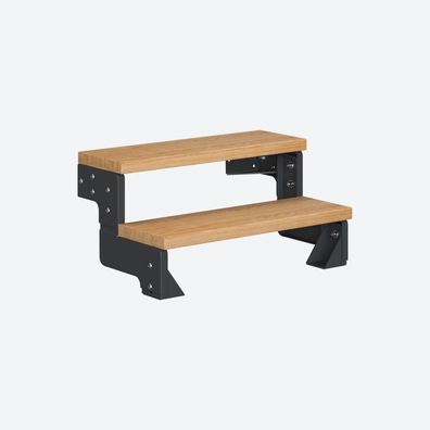 Dolle Modultreppe Gardentop Innen Eiche 2 Stufen 36-44cm Geschosshoehe 75cm Stufenbr
