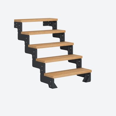 Dolle Modultreppe Gardentop Innen Eiche 5 Stufen 90-110cm Geschosshoehe 75cm Stufenb