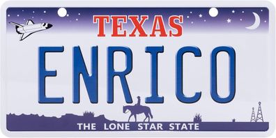 USA Kennzeichen mit Namen, Blechschild, ENRICO , TEXAS , (31)