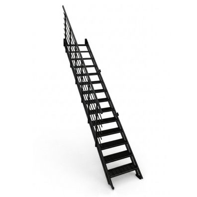 Minka Ausentreppe Flex Grid Zink 345,2cm max. Geschosshoehe 14 Stufen