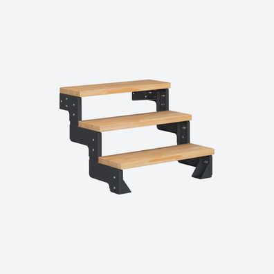 Dolle Modultreppe Gardentop Innen Buche 3 Stufen 54-66cm Geschosshoehe 85cm Stufenbr