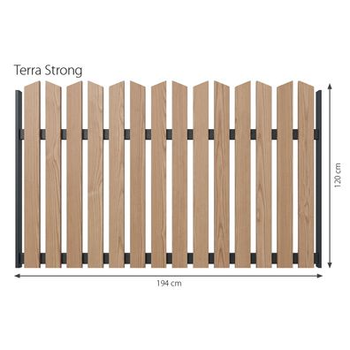 Minka Zaunserie Terra Strong 194 x 120cm Laerchenholz Gartenzaun mit Aluminiumrahmen