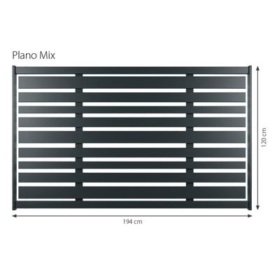Minka Zaunserie Plano Mix 194 x 120cm Aluminium Gartenzaun in Anthrazit