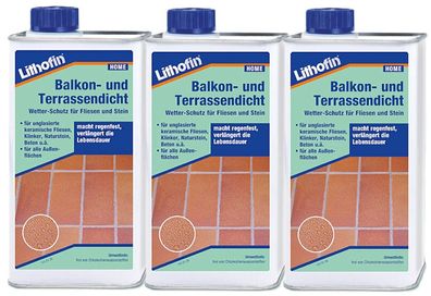 Lithofin Balkon- und Terrassendicht 3 x 1 Liter