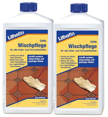 Lithofin Cotto Wischpflege für Cotto-Terracottaböden 2x1Liter