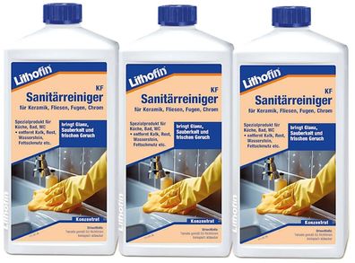 Lithofin KF Sanitärreiniger 3 x 1 Liter