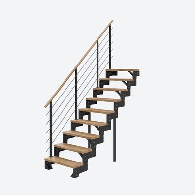 Dolle Modultreppe Gardentop Innen Eiche 9 Stufen 162-198cm Geschosshoehe 75cm Stufen