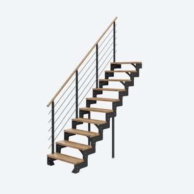 Dolle Modultreppe Gardentop Innen Eiche 10 Stufen 180-220cm Geschosshoehe 85cm Stufe