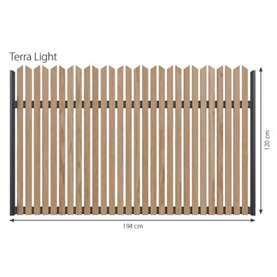 Minka Zaunserie Terra Light 194 x 120cm Laerchenholz Gartenzaun mit Aluminiumrahmen