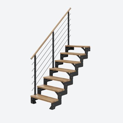 Dolle Modultreppe Gardentop Innen Eiche 7 Stufen 126-154cm Geschosshoehe 85cm Stufen