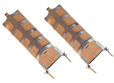 Flammlachs-Set 2-teilig Holzplatten 45x15cm Halter