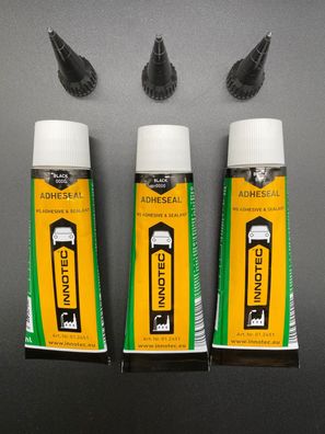 3x Innotec Adheseal schwarz 50ml Tube Klebe- und Dichtmasse Dichtstoff