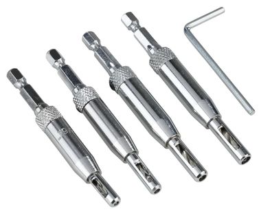 5-teiliges Türscharnierbohrer-Set selbstzentrierend HSS