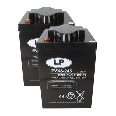 2x Landport EVX6-245 T11 6V 245Ah – 12V 245Ah Deep Cycle Batteriesatz