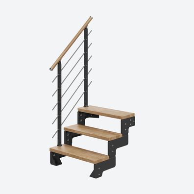 Dolle Modultreppe Gardentop Innen Eiche 3 Stufen 54-66cm Geschosshoehe 75cm Stufenbr