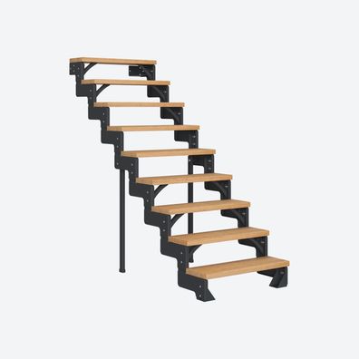 Dolle Modultreppe Gardentop Innen Eiche 9 Stufen 162-198cm Geschosshoehe 75cm Stufen
