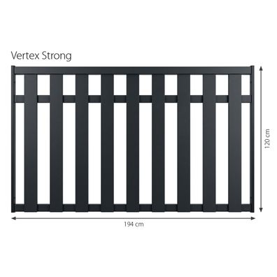 Minka Zaunserie Vertex Strong 194 x 120cm Aluminium Gartenzaun in Anthrazit