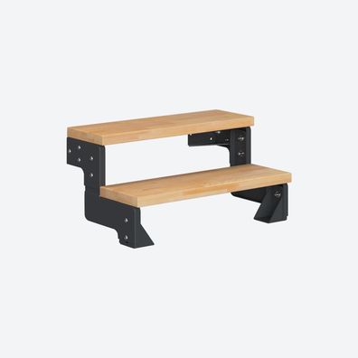 Dolle Modultreppe Gardentop Innen Buche 2 Stufen 36-44cm Geschosshoehe 75cm Stufenbr
