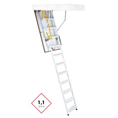 Minka Bodentreppe Steel mit U-Wert 1,1 W/m2K 275cm Raumhoehe 120x60cm Deckenoeffnung