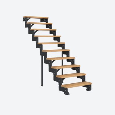 Dolle Modultreppe Gardentop Innen Eiche 10 Stufen 180-220cm Geschosshoehe 75cm Stufe