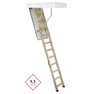 Minka Bodentreppe Tradition aus Fichte mit U-Wert 1,1 W/m2K 220-280cm Raumhoehe 130x