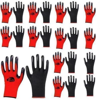Rosfix Arbeitshandschuhe L/Gr.10 – Latexbeschichtet | 10 Paar Polyester