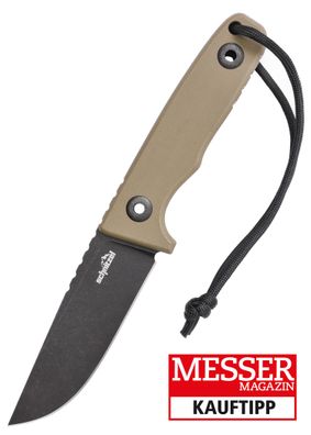 Schnitzel TRI feststehendes Outdoormesser, G10, Sand