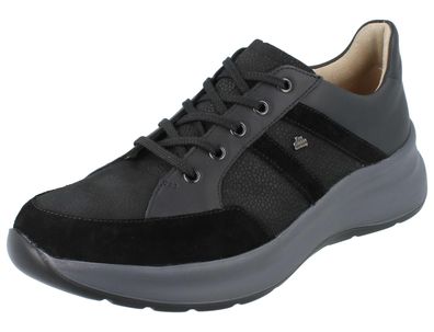 FINN Comfort Talara Damen Halbschuhe mit Reißverschluss schwarz Nubukleder