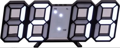 3D LED-Uhr mit USB-Betrieb für Tisch oder Wand, Zeit Datum Temperatur