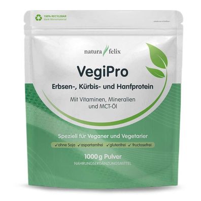 Natura Felix VegiPro veganes Protein, 1 kg Pulver