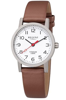 Regent Damenuhr Titan Lederband Braun Ø 27 mm F-1213