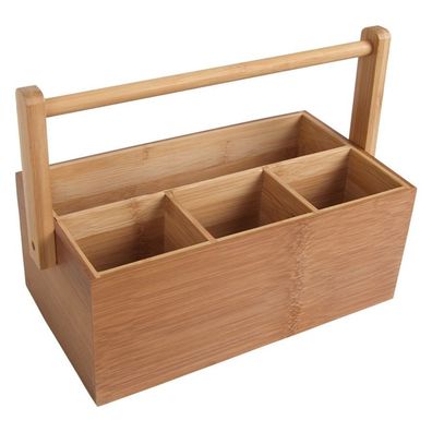 Bambus-Organizer Utensilienbox Stiftebox Besteckkasten Schreibtisch Aufbewahrung