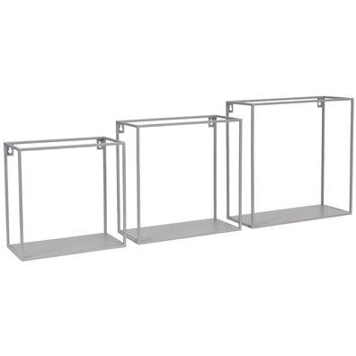 Kidsdepot Wandregal Set aus Metall grau 3er Set schwebende Regale dekorativ